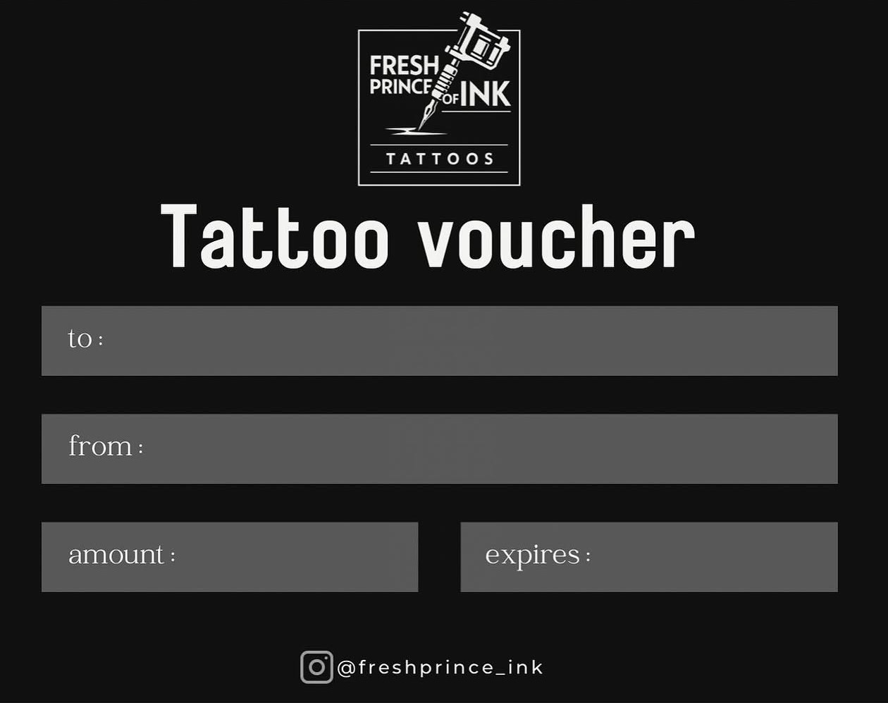 FRESH PRINCE OF INK / GIFT VOUCHER