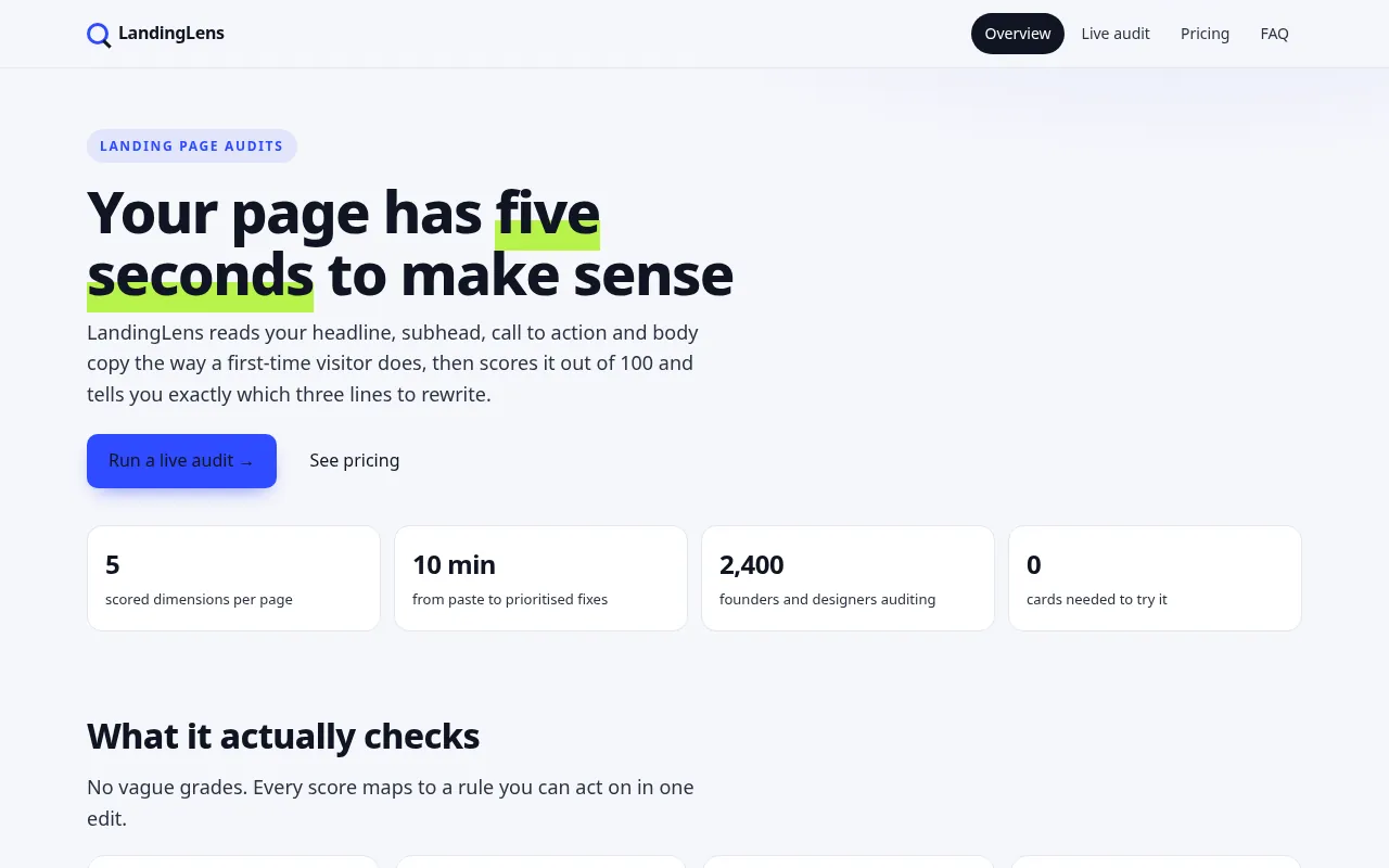 LANDINGLENS interface preview